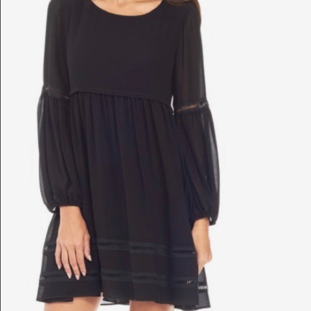 Max Studio black boho dress with peasant sleeves.